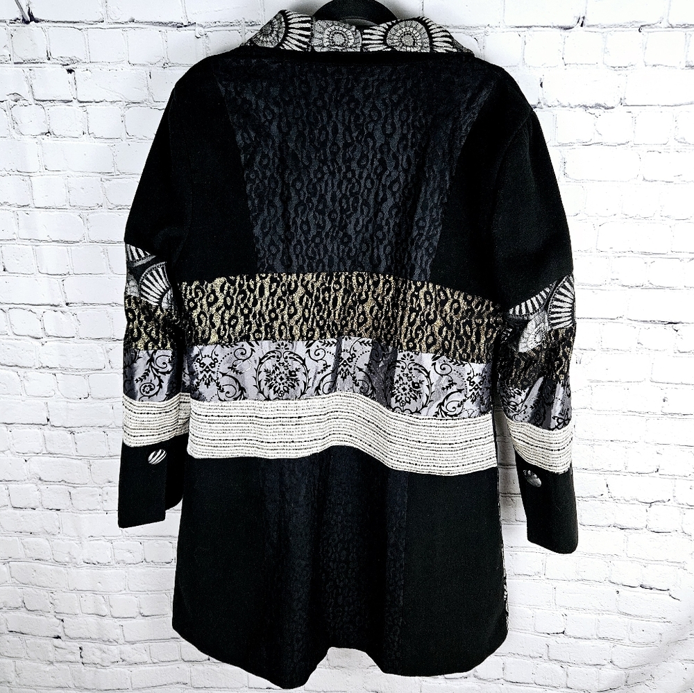 PAPILLON | patchwork button-up collared jacket - Picture 5 of 8
